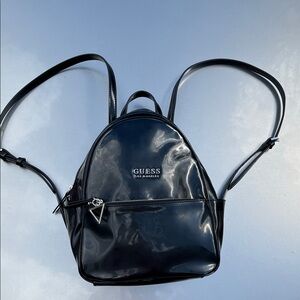 Guess Glossy Black Backpack